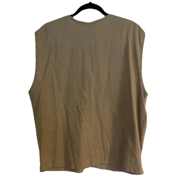 GAP Cardigan Vest Linen Cotton Blend Tan Mens L Button Up Preppy Stylish - Picture 6 of 9